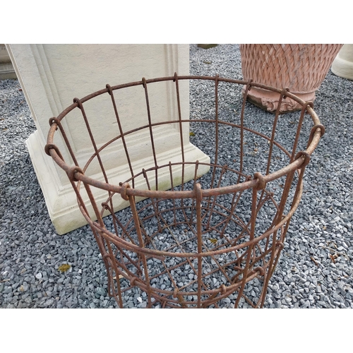 396 - Early 20th C. wrought iron planter {52 cm H x 55 cm Dia.}.