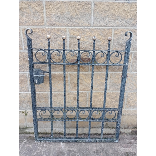 399 - Cast iron pedestrian gate with lock {H 122cm x W 97cm x D 4cm }. (NOT AVAILABLE TO VIEW IN PERSON)