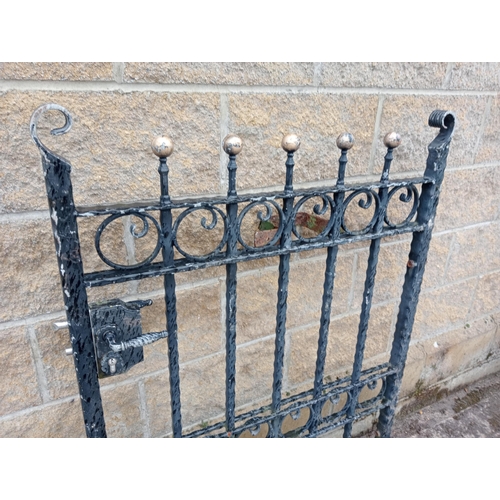 399 - Cast iron pedestrian gate with lock {H 122cm x W 97cm x D 4cm }. (NOT AVAILABLE TO VIEW IN PERSON)