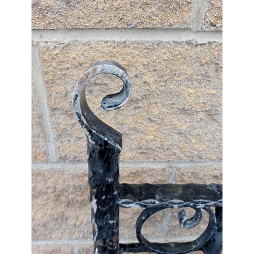 399 - Cast iron pedestrian gate with lock {H 122cm x W 97cm x D 4cm }. (NOT AVAILABLE TO VIEW IN PERSON)