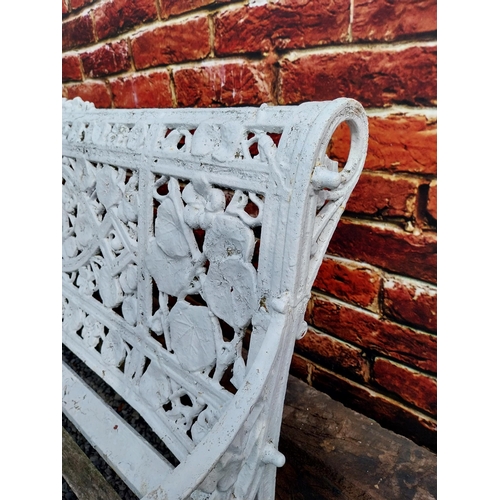 408 - Rare 19th C. cast iron Coalbrookdale garden bench with nasturtium design {86 cm H x 183 cm W x 66 cm... 