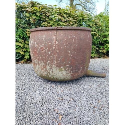 422 - Rare large 19th C. cast iron famine pot {93 cm H x 132 cm W x 104 cm D}.