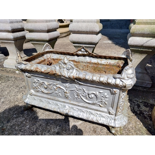 424 - Good quality 19th C. decorative cast iron planter {30 cm H x 52 cm W x 30 cm D}.