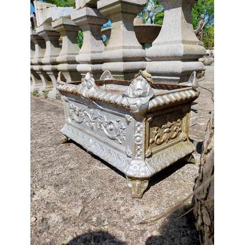 424 - Good quality 19th C. decorative cast iron planter {30 cm H x 52 cm W x 30 cm D}.