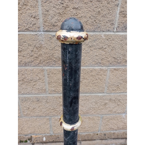 428 - Four cast iron bollards {H 130cm x Dia 12cm }. (NOT AVAILABLE TO VIEW IN PERSON)