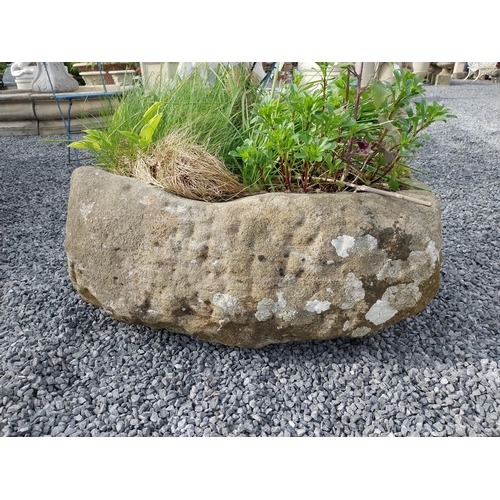 438 - 19th C. sandstone trough {38 cm H x 90 cm W x 62 cm D}.