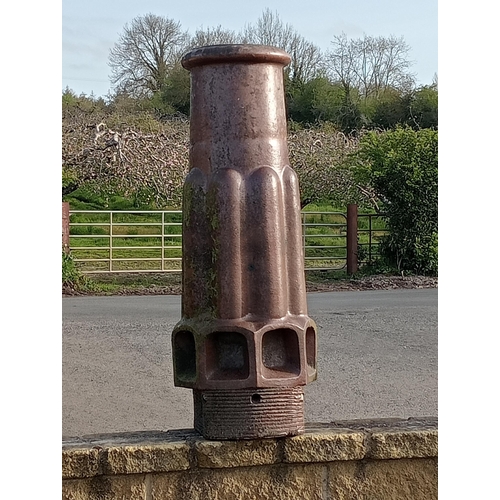 464 - Pair of terracotta salt glazed chimney pots {H 108cm x 30cm x 30cm }. (NOT AVAILABLE TO VIEW IN PERS... 