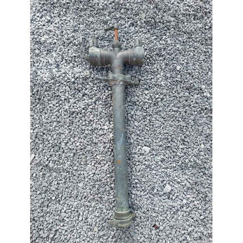 467 - Cast iron sink pump and brass water pump {44 cm H x 32 cm W x 17 cm D and 107 cm H x 30 cm W x 10 cm... 