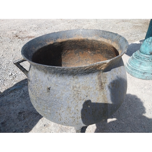 470 - 19th C. cast iron famine pot {54 cm H x 71 cm Dia.}.