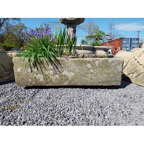 472 - Good quality 19th C. sandstone rectangular trough {35 cm H x 126 cm W x 53 cm D}.