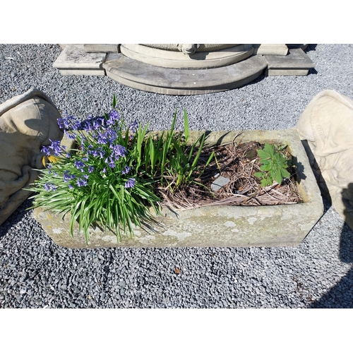 472 - Good quality 19th C. sandstone rectangular trough {35 cm H x 126 cm W x 53 cm D}.