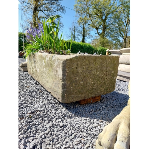 472 - Good quality 19th C. sandstone rectangular trough {35 cm H x 126 cm W x 53 cm D}.