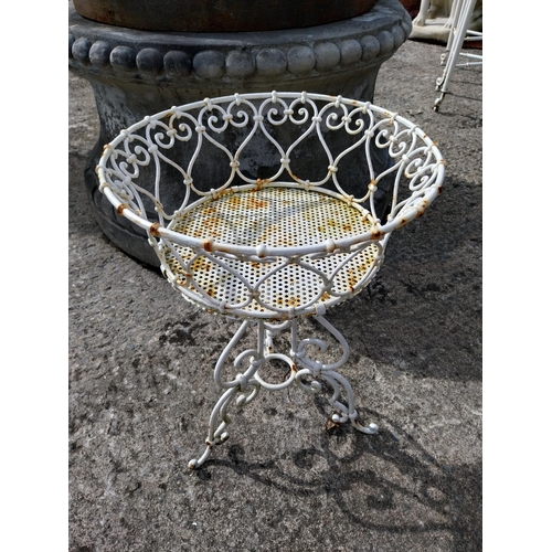 476 - Wrought iron wired plant stand {55 cm H x 39 cm Dia.}.