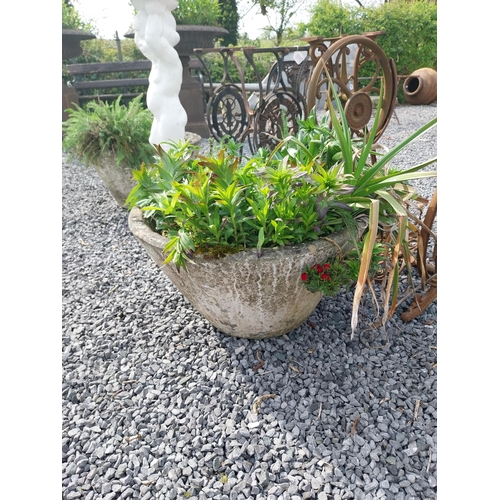 478 - Pair of 1950s composition planters {34 cm H x 58 cm Dia.}.