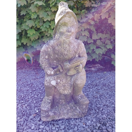 482 - Pair of early 20th C. composition statues of Gnomes {63 cm H x 28 cm W x 26  cm D}.