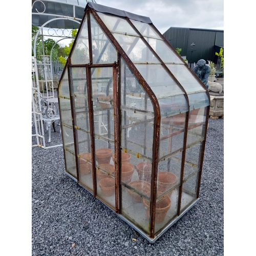 507 - 19th C. French wrought iron and glass greenhouse {174 cm H x 137 cm W x 73 cm D}.