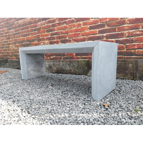 520 - Slate garden bench {45 cm H x 120 cm W x 40 cm D}.