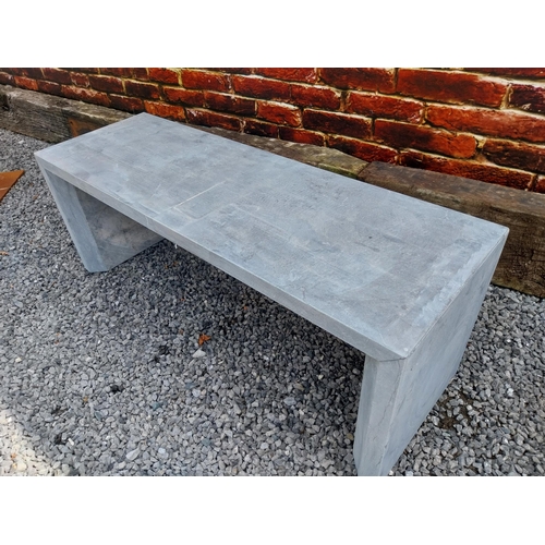 520 - Slate garden bench {45 cm H x 120 cm W x 40 cm D}.