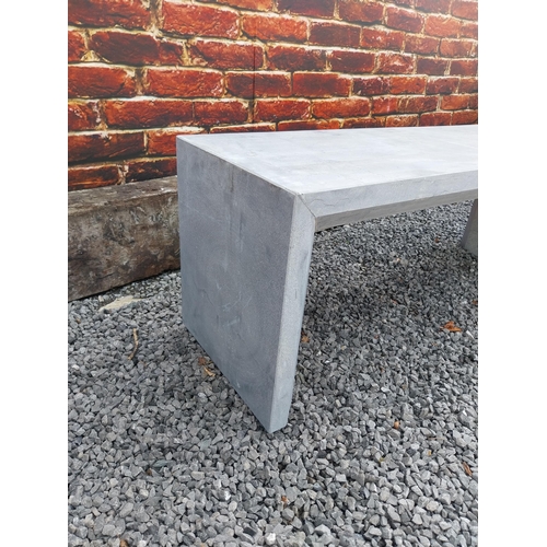 520 - Slate garden bench {45 cm H x 120 cm W x 40 cm D}.