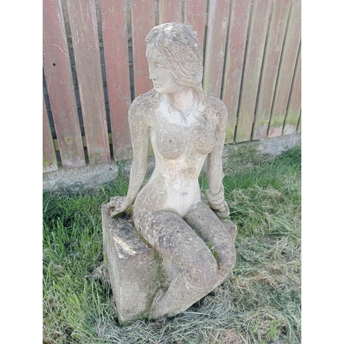 523 - Stone statue of Eve { 115cm x W 50cm x D 60cm }.