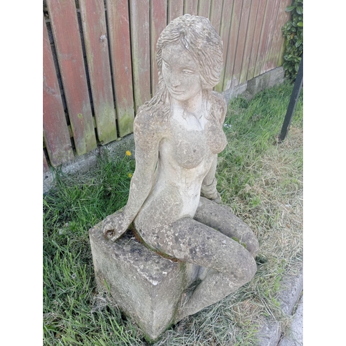 523 - Stone statue of Eve { 115cm x W 50cm x D 60cm }.