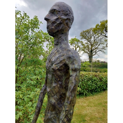 525 - Exceptional quality contemporary bronze sculpture of a Man raised on slate plinth {Overall dimension... 