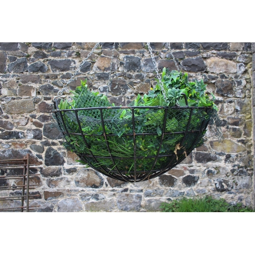 527 - Wrought iron hanging basket {H 52cm x Dia 100cm }. (NOT AVAILABLE TO VIEW IN PERSON)