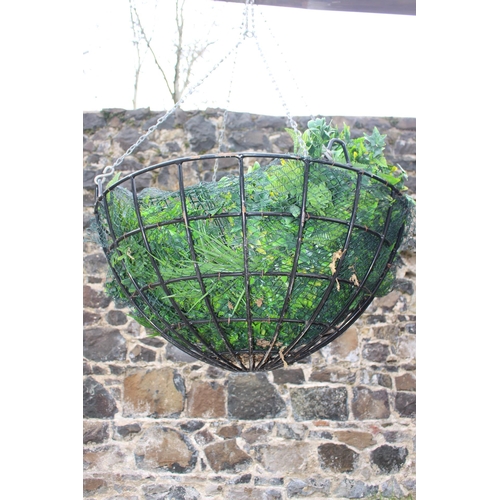 527 - Wrought iron hanging basket {H 52cm x Dia 100cm }. (NOT AVAILABLE TO VIEW IN PERSON)