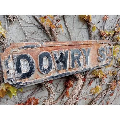 531 - Cast iron Street sign Dowry St {H 18cm x W 69cm}.