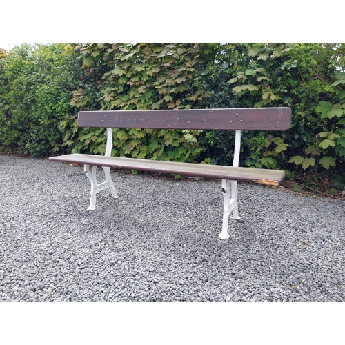 534 - 19th C. cast iron and wooden railway - garden bench J P Curry Belfast {82 cm H x 183 cm W x 40 cm D}... 