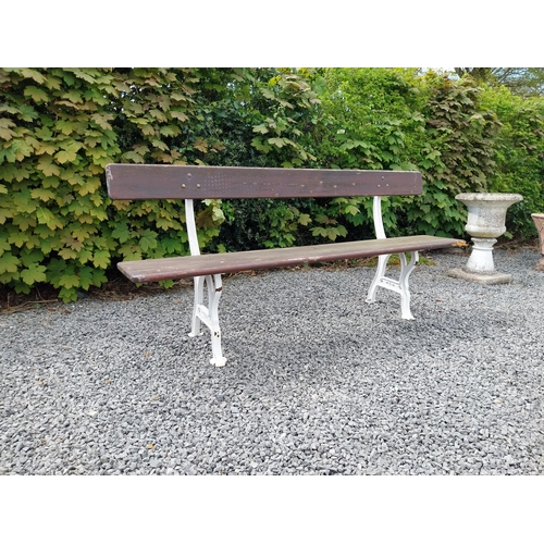 534 - 19th C. cast iron and wooden railway - garden bench J P Curry Belfast {82 cm H x 183 cm W x 40 cm D}... 