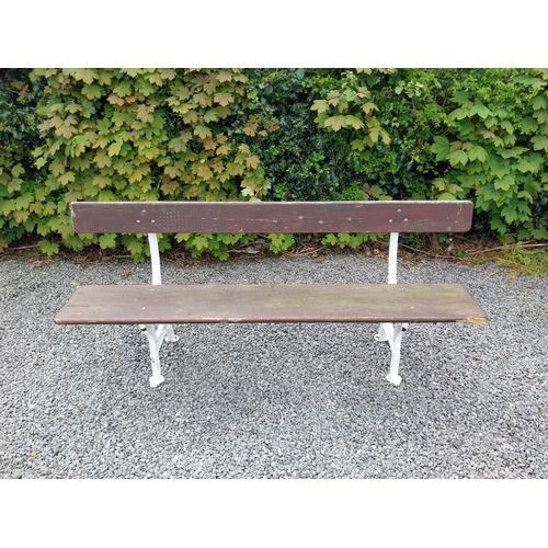 534 - 19th C. cast iron and wooden railway - garden bench J P Curry Belfast {82 cm H x 183 cm W x 40 cm D}... 