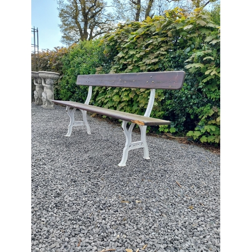 534 - 19th C. cast iron and wooden railway - garden bench J P Curry Belfast {82 cm H x 183 cm W x 40 cm D}... 