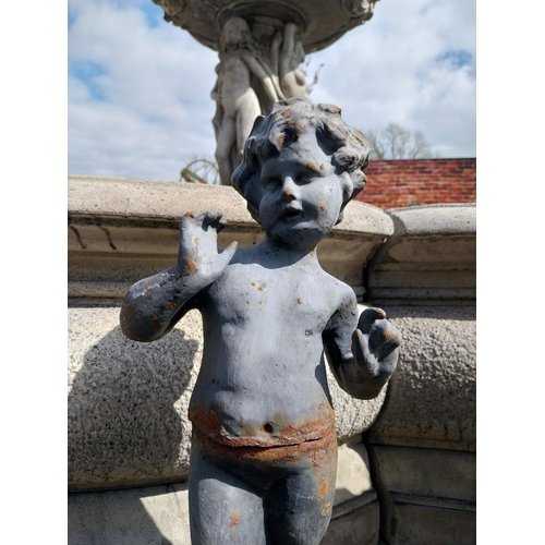 54 - Cast iron figure of a Boy {54 cm H x 17 cm Dia.}.