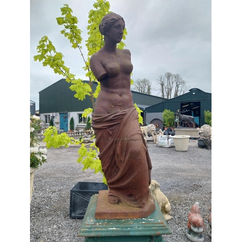 545 - Good quality cast iron statue of Venus de Milo {150 cm H x 48 cm W x 48 cm D}.