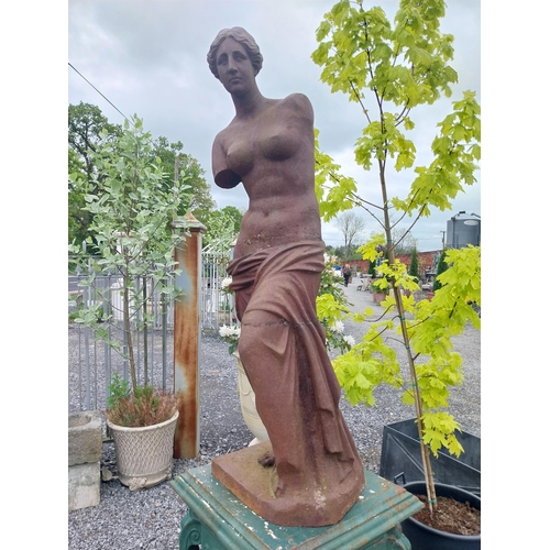 545 - Good quality cast iron statue of Venus de Milo {150 cm H x 48 cm W x 48 cm D}.