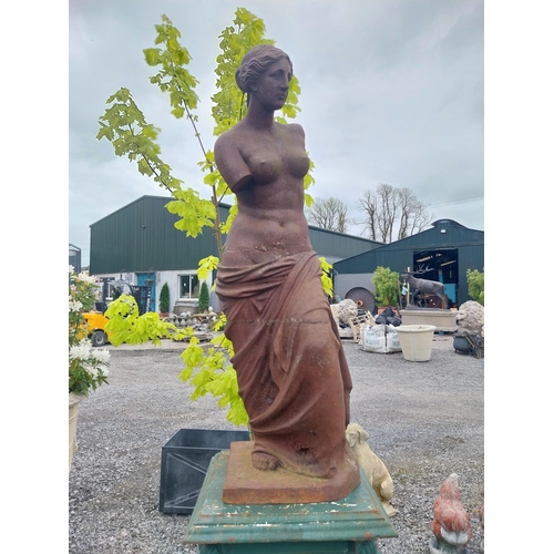 545 - Good quality cast iron statue of Venus de Milo {150 cm H x 48 cm W x 48 cm D}.