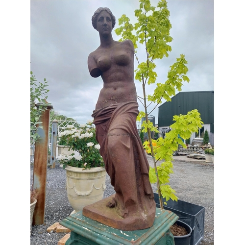 545 - Good quality cast iron statue of Venus de Milo {150 cm H x 48 cm W x 48 cm D}.