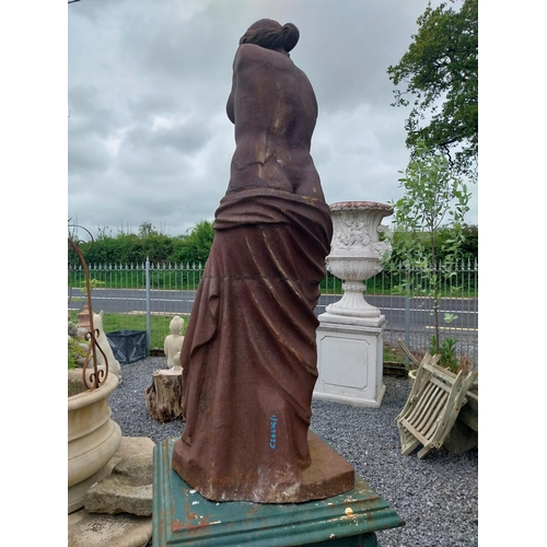 545 - Good quality cast iron statue of Venus de Milo {150 cm H x 48 cm W x 48 cm D}.