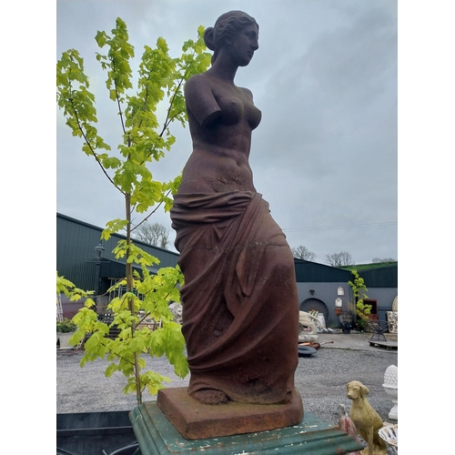 545 - Good quality cast iron statue of Venus de Milo {150 cm H x 48 cm W x 48 cm D}.