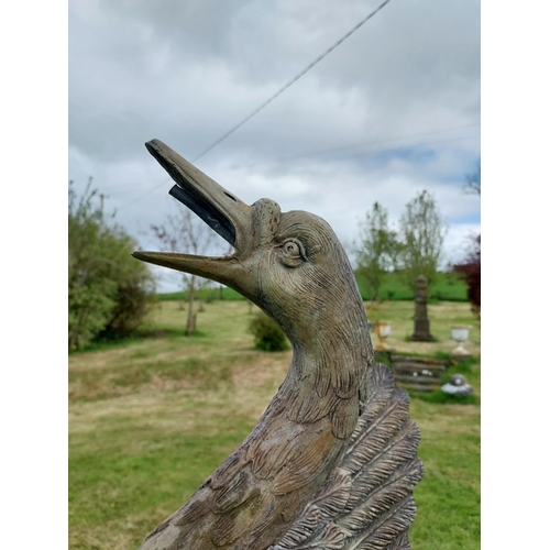 552 - Exceptional quality bronze statue of a Swan water feature {66 cm H x 48 cm W x 38 cm D}.