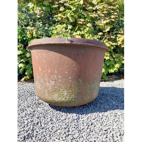 562 - Rare 19th C. cast iron famine pot {93 cm H x 132 cm W x 104 cm D}.