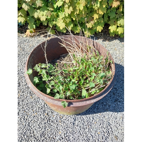 562 - Rare 19th C. cast iron famine pot {93 cm H x 132 cm W x 104 cm D}.