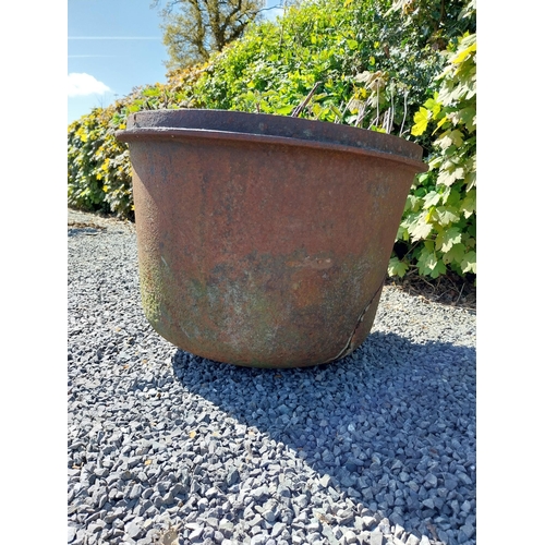 562 - Rare 19th C. cast iron famine pot {93 cm H x 132 cm W x 104 cm D}.