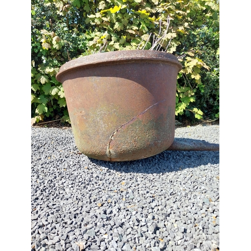 562 - Rare 19th C. cast iron famine pot {93 cm H x 132 cm W x 104 cm D}.