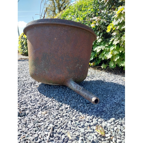 562 - Rare 19th C. cast iron famine pot {93 cm H x 132 cm W x 104 cm D}.