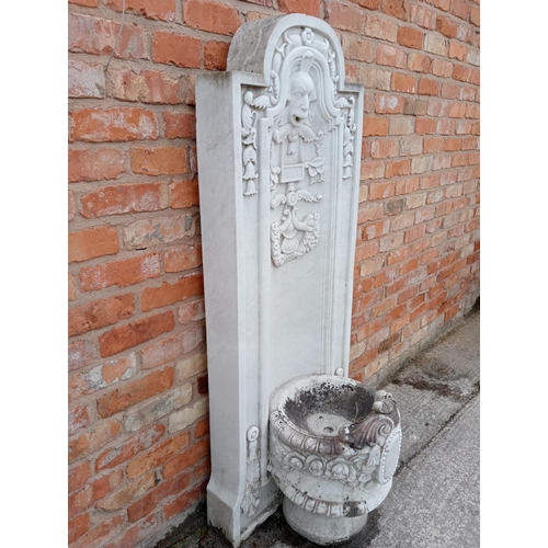 571 - Decorative marble wall water fountain {H 160cm x W 60cm x D 50cm }. (NOT AVAILABLE TO VIEW IN PERSON... 