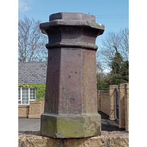 579 - Pair of salt glazed hexagon chimney pots {H 68cm x W 30cm x D 30cm }. (NOT AVAILABLE TO VIEW IN PERS... 