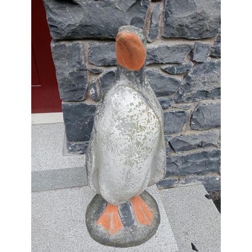 59 - Pair of stone painted statues of Penguins {H 66cm x W 27cm x D 30cm }. (NOT AVAILABLE TO VIEW IN PER... 