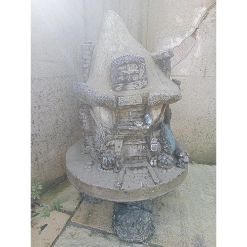 591 - Composition stone fairies house toadstool cottage {H 60cm x Dia 40cm }. (NOT AVAILABLE TO VIEW IN PE... 